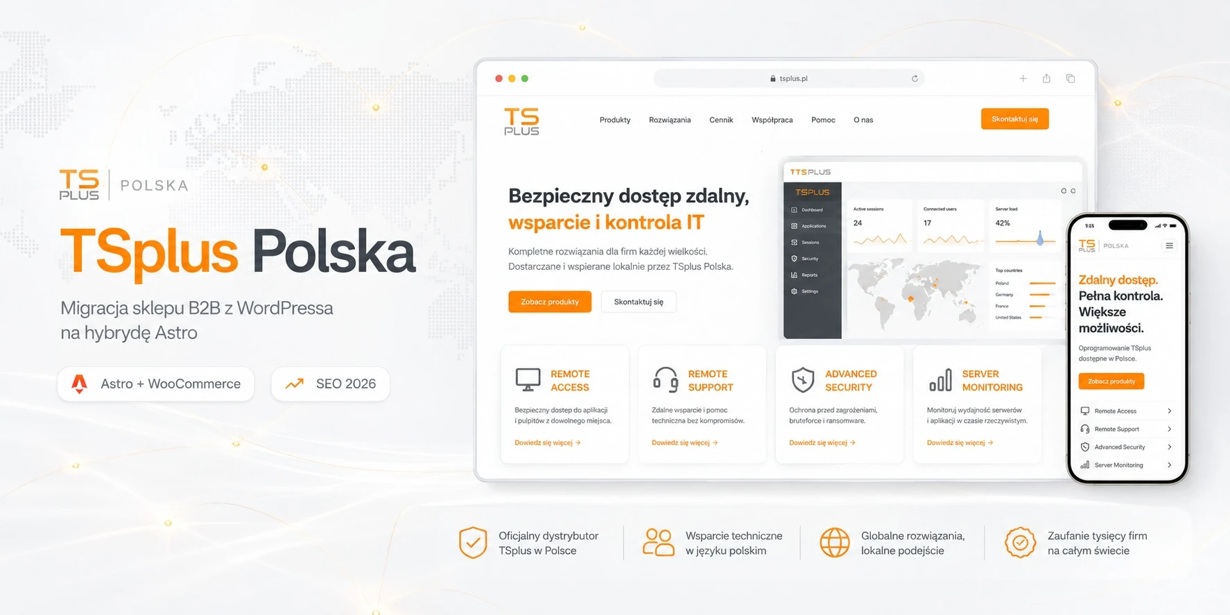 Migrating a B2B shop from WordPress to an Astro hybrid — a TSplus distributor